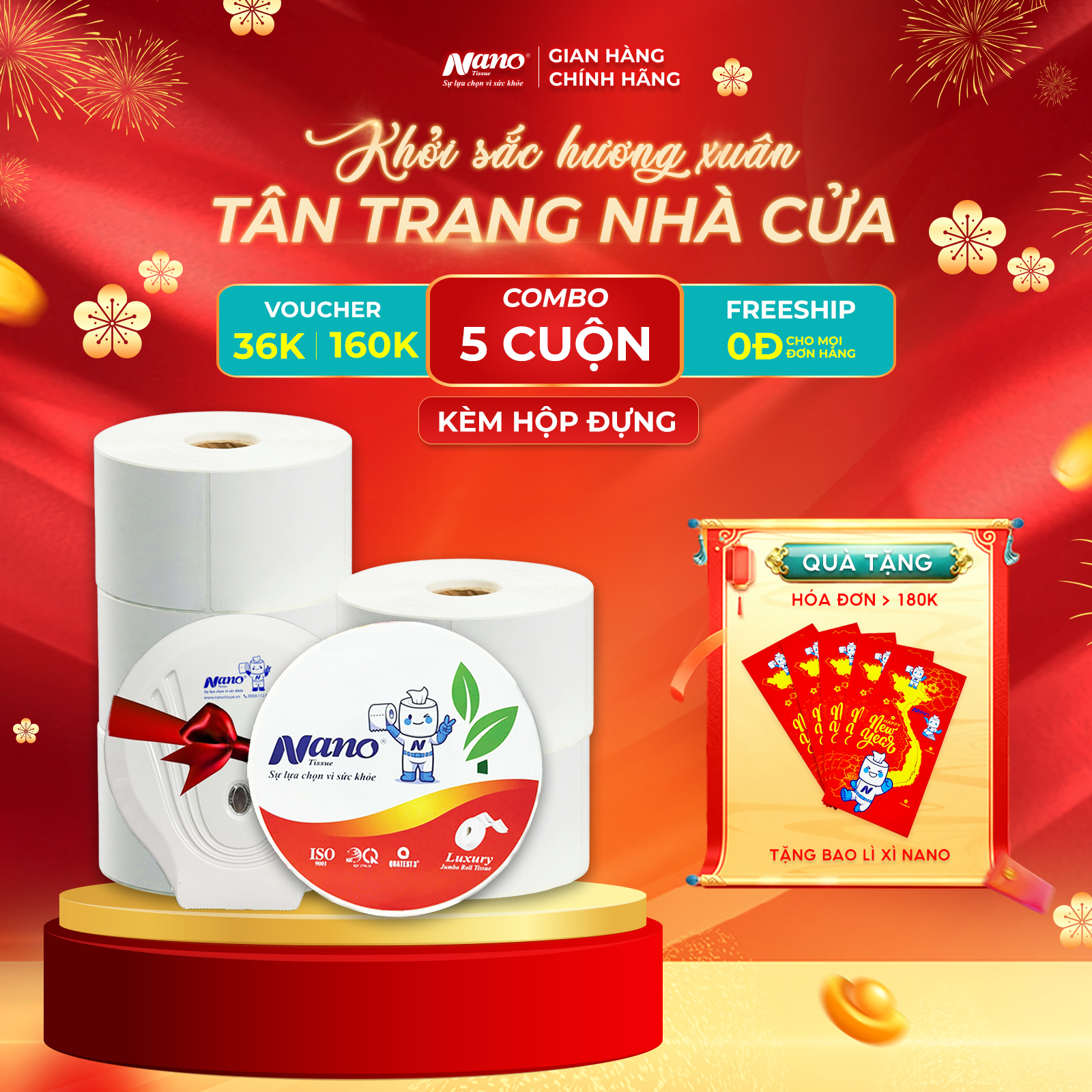 Giấy vệ sinh cuộn lớn 600g